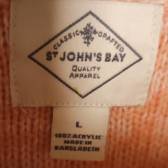 St. John's Bay Orange Cable Knit Sweater Large - Picture 4 of 6
